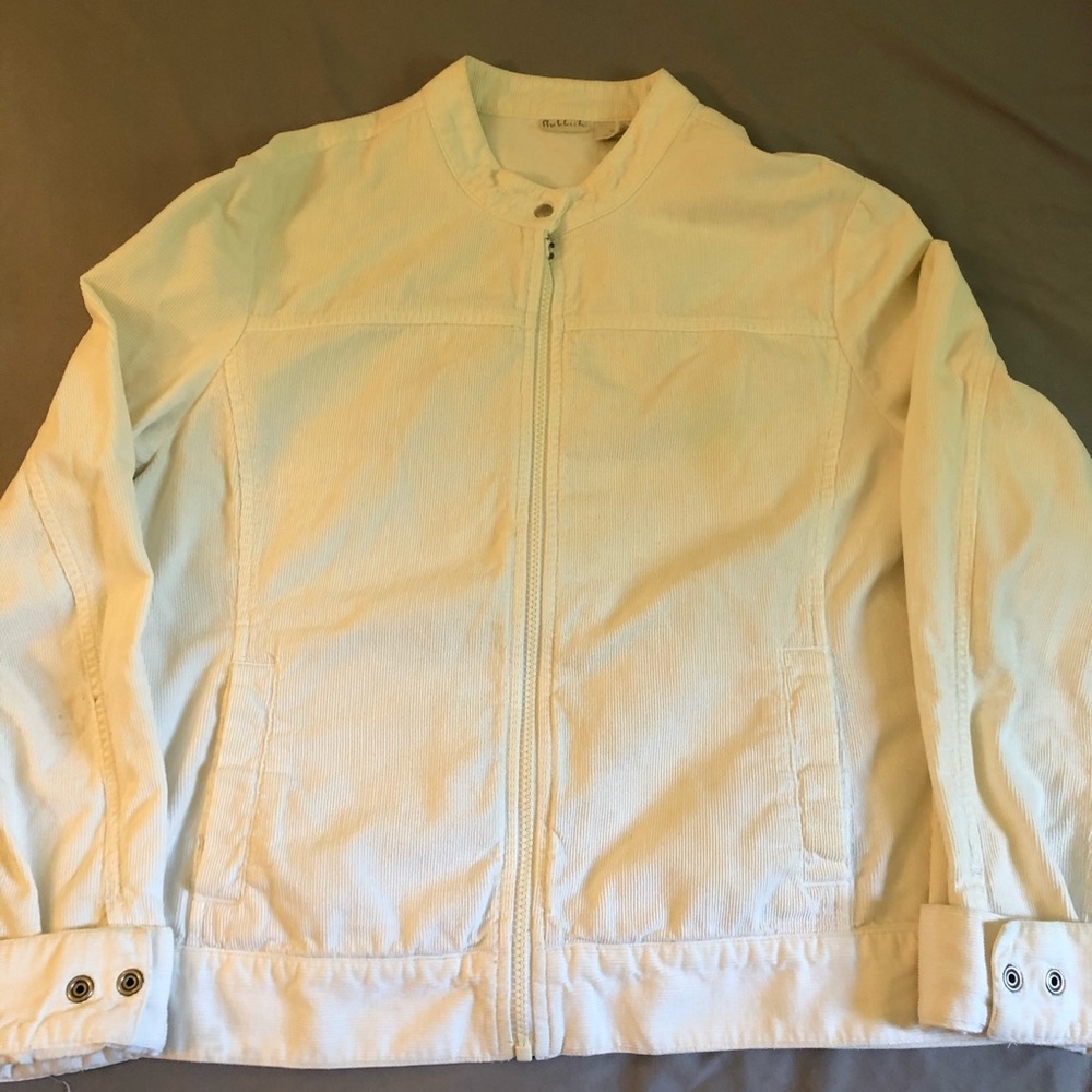 Rubbish Cream White Corduroy Zip-Up Jacket
